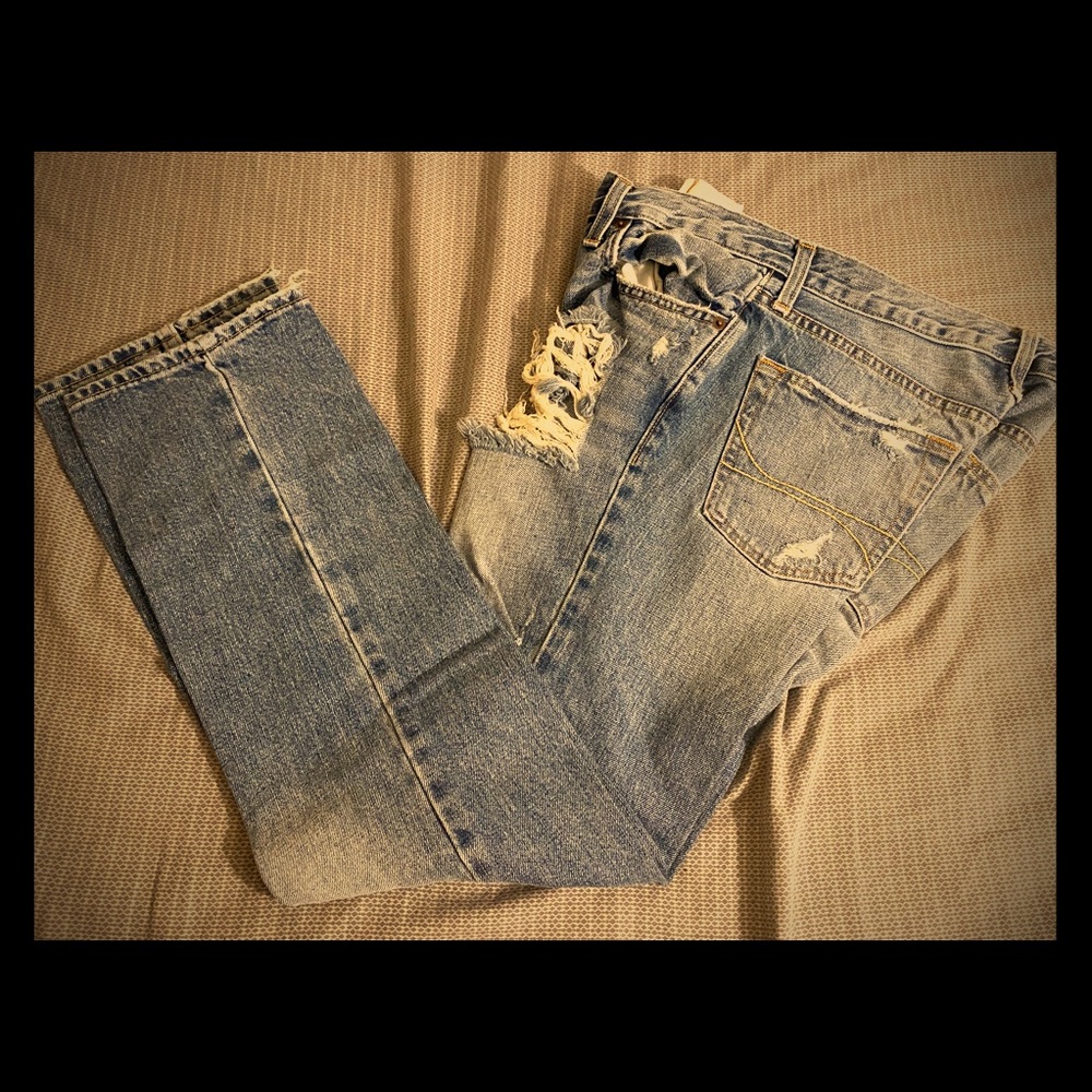MEN, RIPPED SLIM STRAIGHT BLUE JEAN, 30 X 30